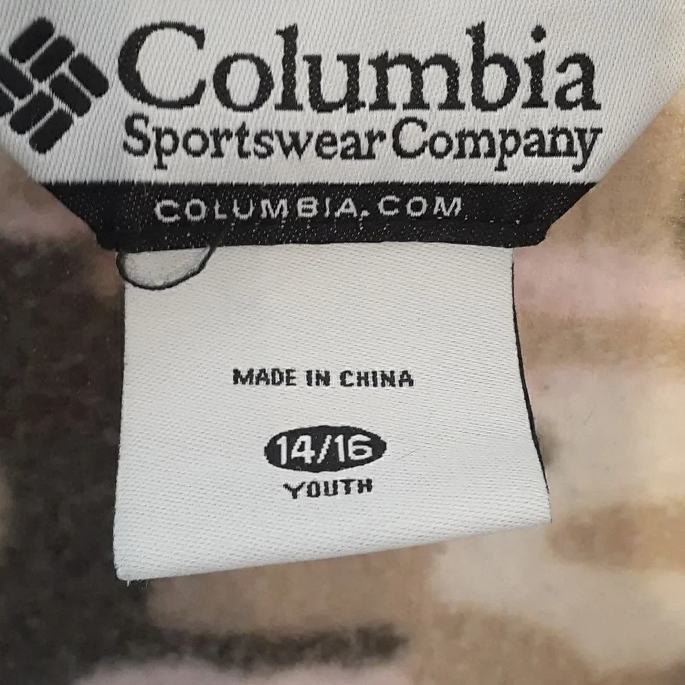 ‎Columbia camoflage Y14/16 fleece jacket